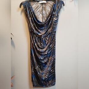 Melody Maternity Drape Neck, Tie Back Sleeveless Dress, Small